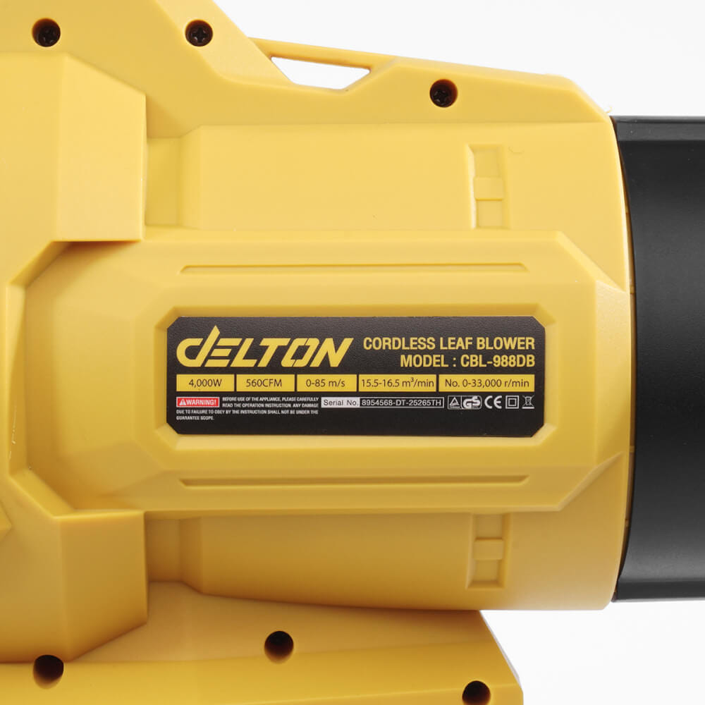 เครื่องเป่าใบไม้ไร้สาย (พร้อมแบตเตอรี่ 2 ก้อน) DELTON รุ่น CBL-988DB TURBO FORCE 20V 12AH_4